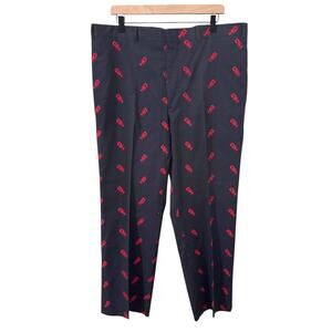 Vintage Men's English Lobster Dress Pants Navy Preppy New England Coastal Sz 40